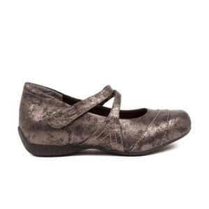 NEW ZIERA women's xray mary-jane shoe in pewter metal